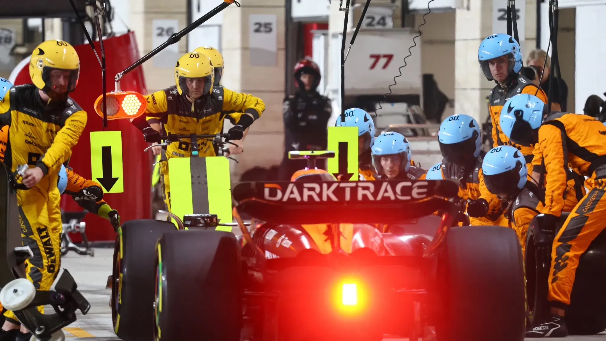 Mclaren performing the fastest pitstop ever recorded