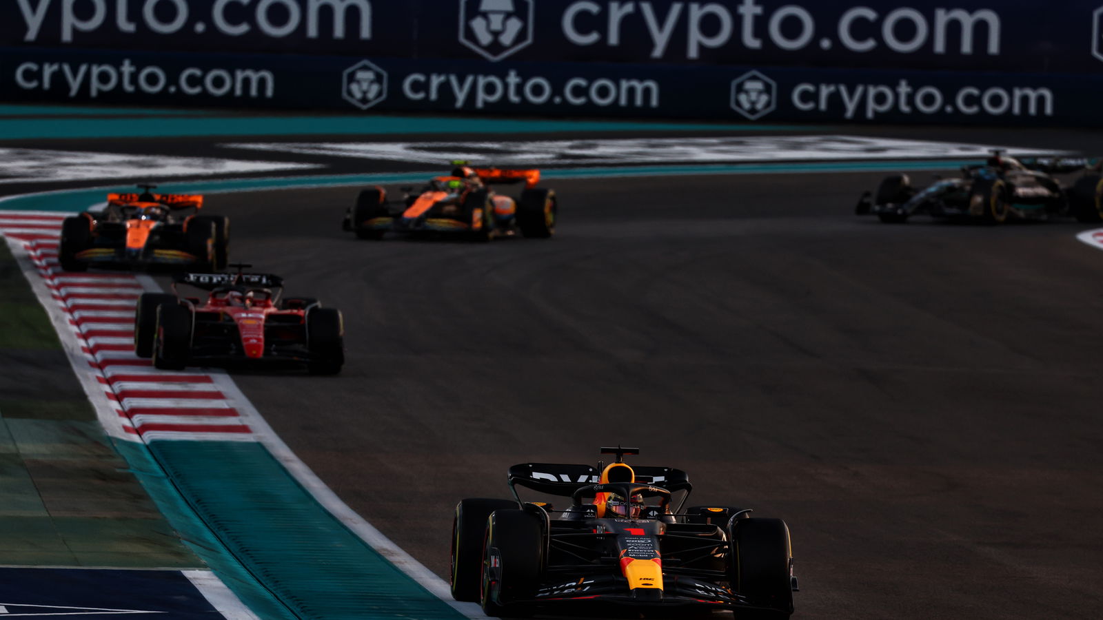 Max Verstappen driving in the 2023 Abu Dhabi GP