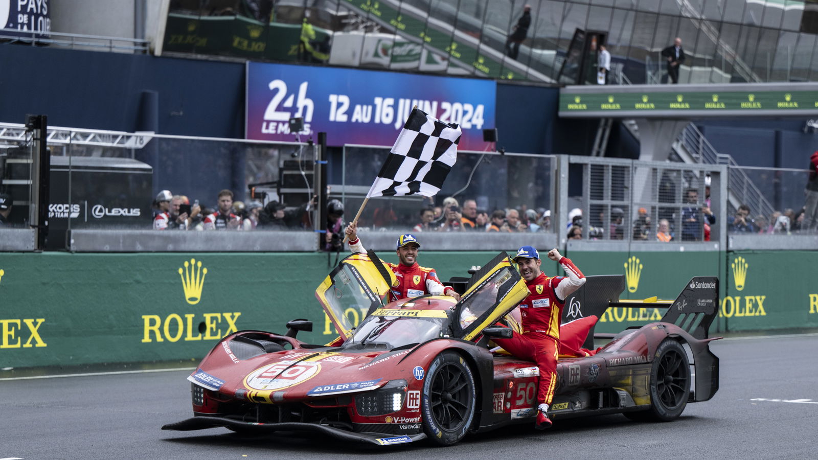 The winning Ferrari 499P at the 2024 24 Hours of Le Mans
