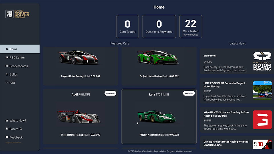 Project Motor Racing - Factory Driver Program