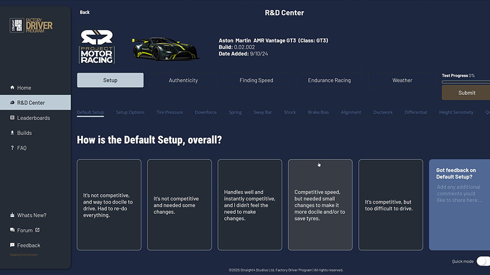 Project Motor Racing - Factory Driver Program