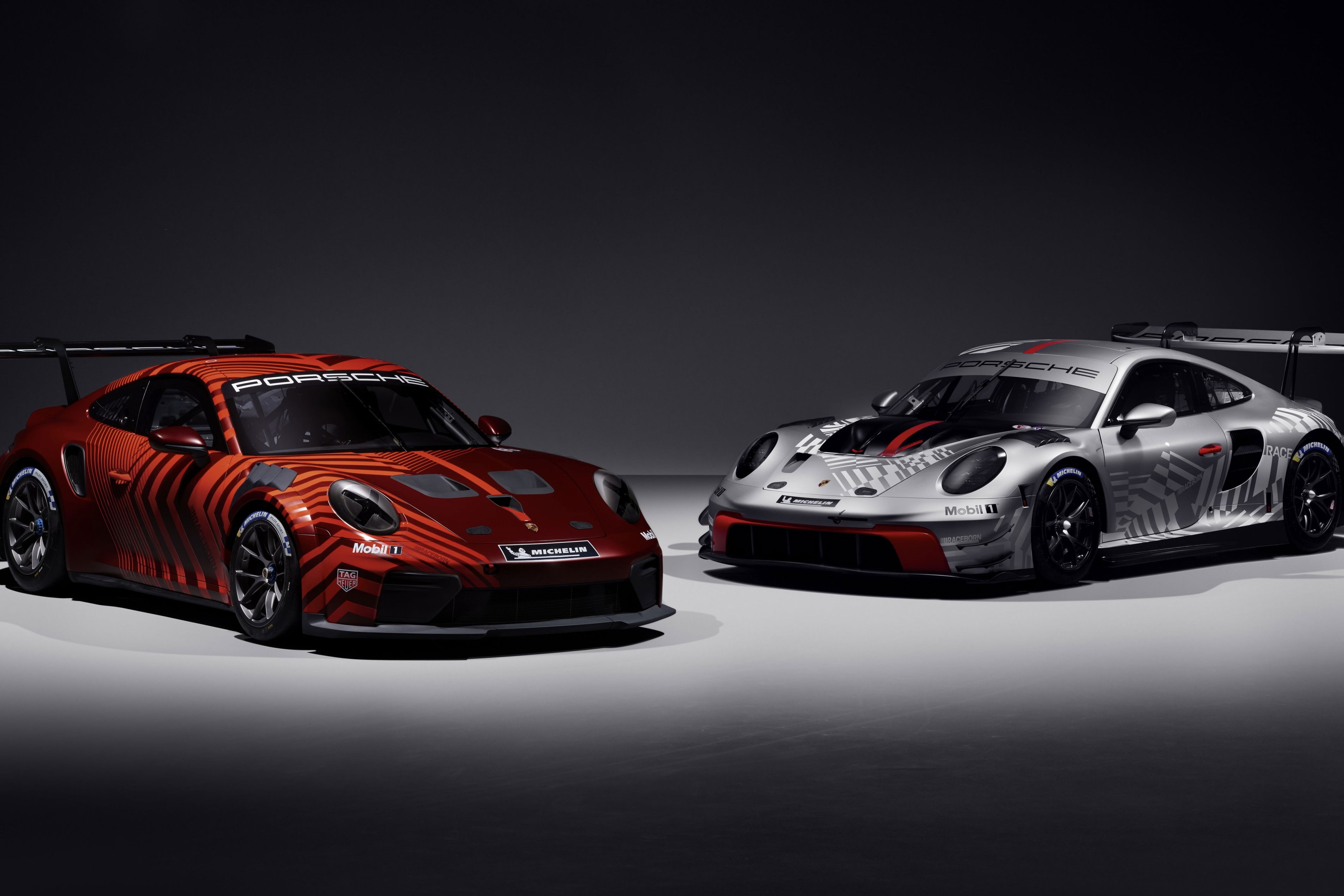 Porsche 911 Cup (left) and 911 GT3 R