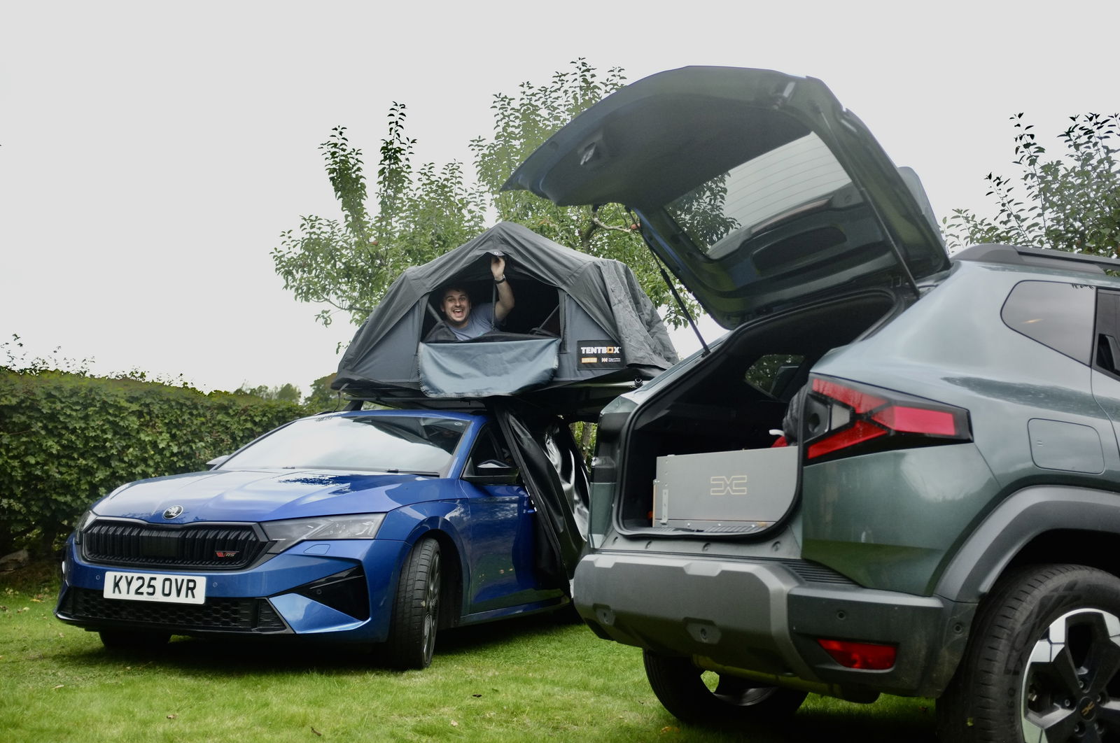Skoda Octavia and Dacia Duster car camping setups