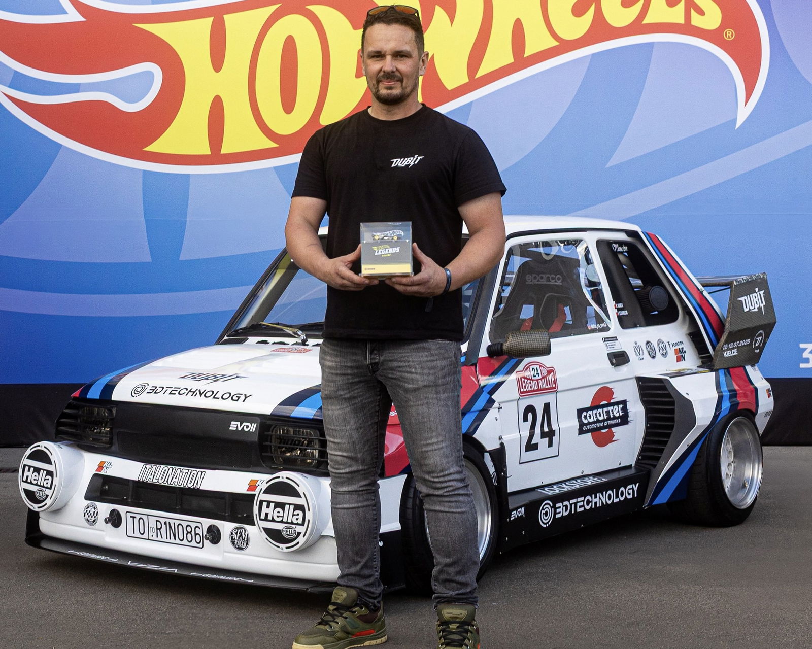 Paweł Czarnecki with his Fiat '126B'