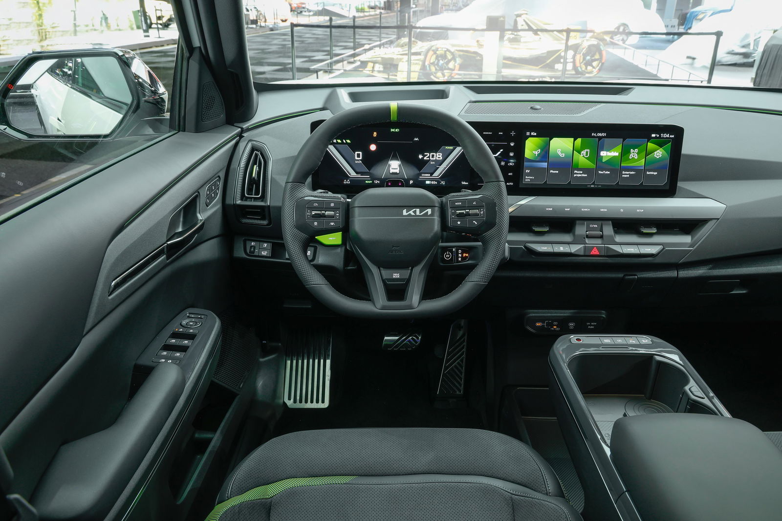 The interior of the Kia EV5 GT
