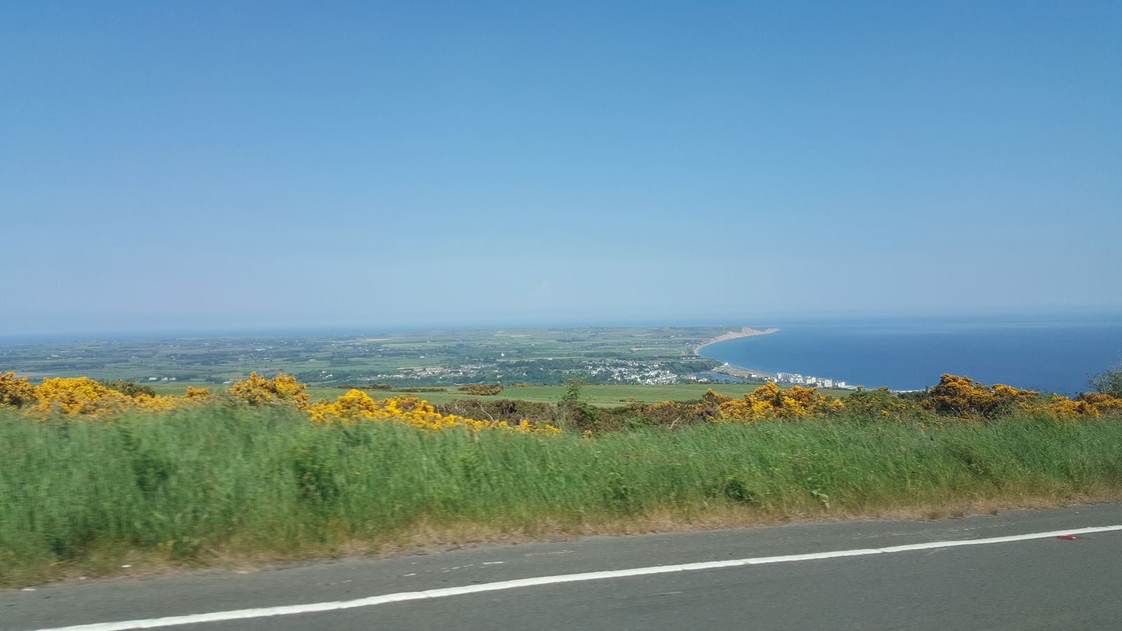 I manage to grab a quick snap from the top of the mountain, looking down to Kirk Michael
