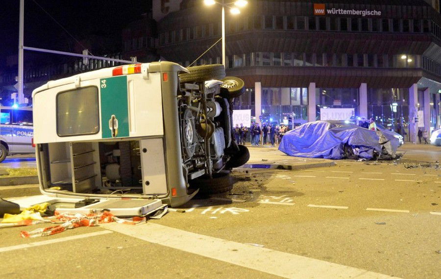 A BMW 7-Series Prototype Just Flipped A Police Van