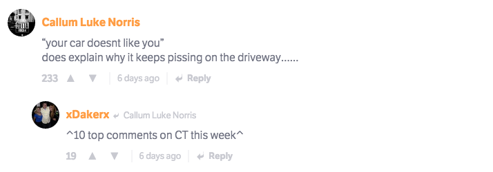 The 10 Best Comments On CT Last Week