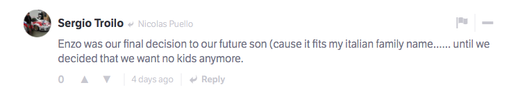 CTzen Sergio Trollo also went with Enzo for the reason above