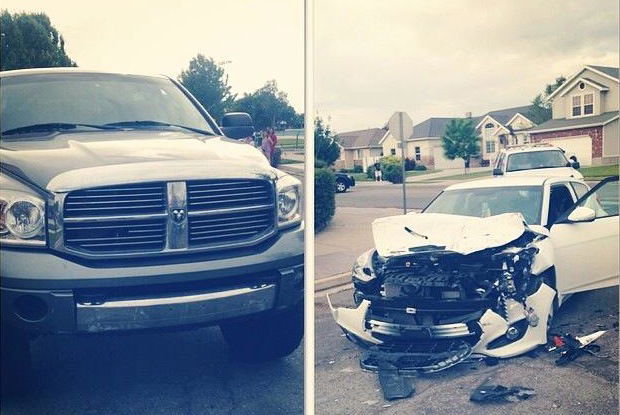 Good Guy Dodge Driver Stops A Deadly Police Chase By Smashing His Ram Into Fleeing Veloster