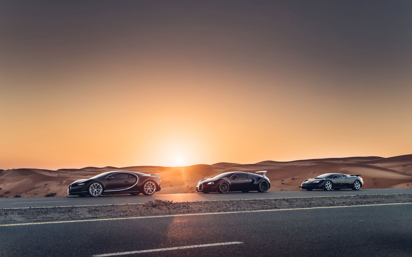 Three Generations Of Quad-Turbo Bugatti Come Together For Incredible Photocall