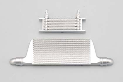 A size comparison between an oil cooler (top) and an intercooler (bottom)