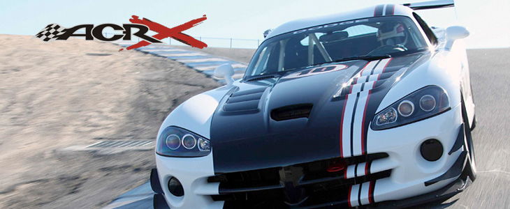 The ACR-X's logo, with a dark, big red