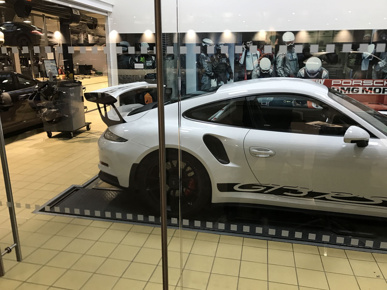 This was being serviced behind a glass wall. Every time I see a GT3 RS my reaction is the same.