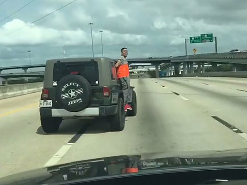 Pranksters Tape A Man To The Outside Of A Jeep And Hit The Freeway