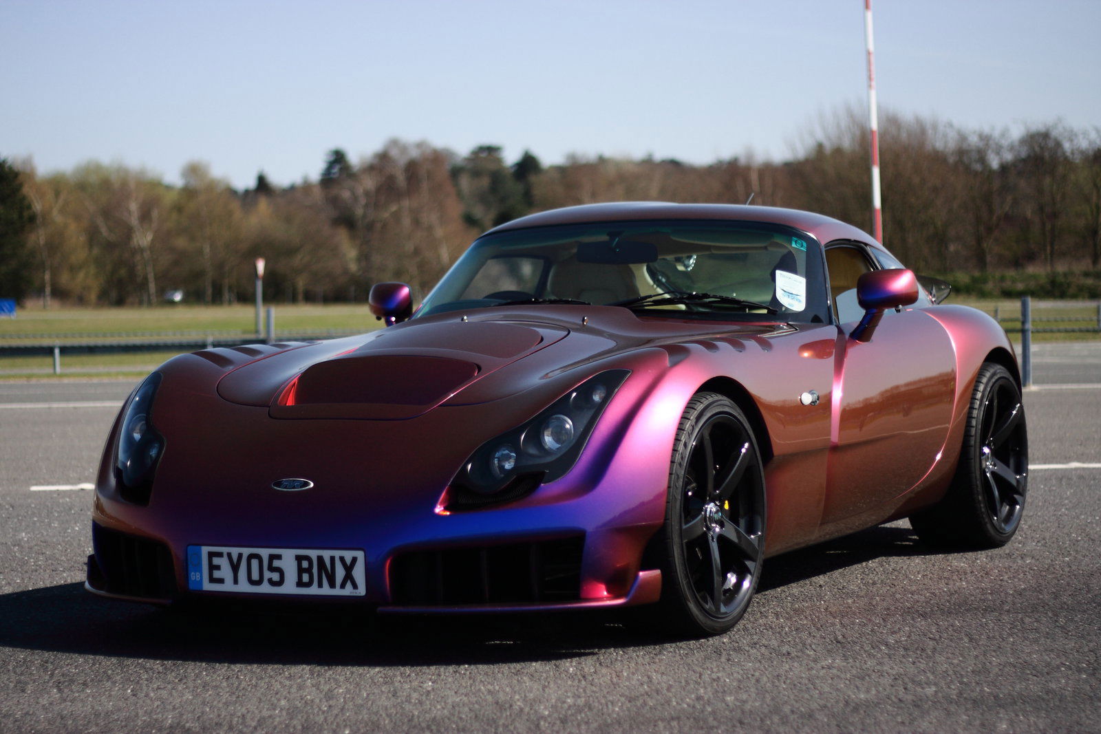 The TVR Sagaris in Chameleon paint.