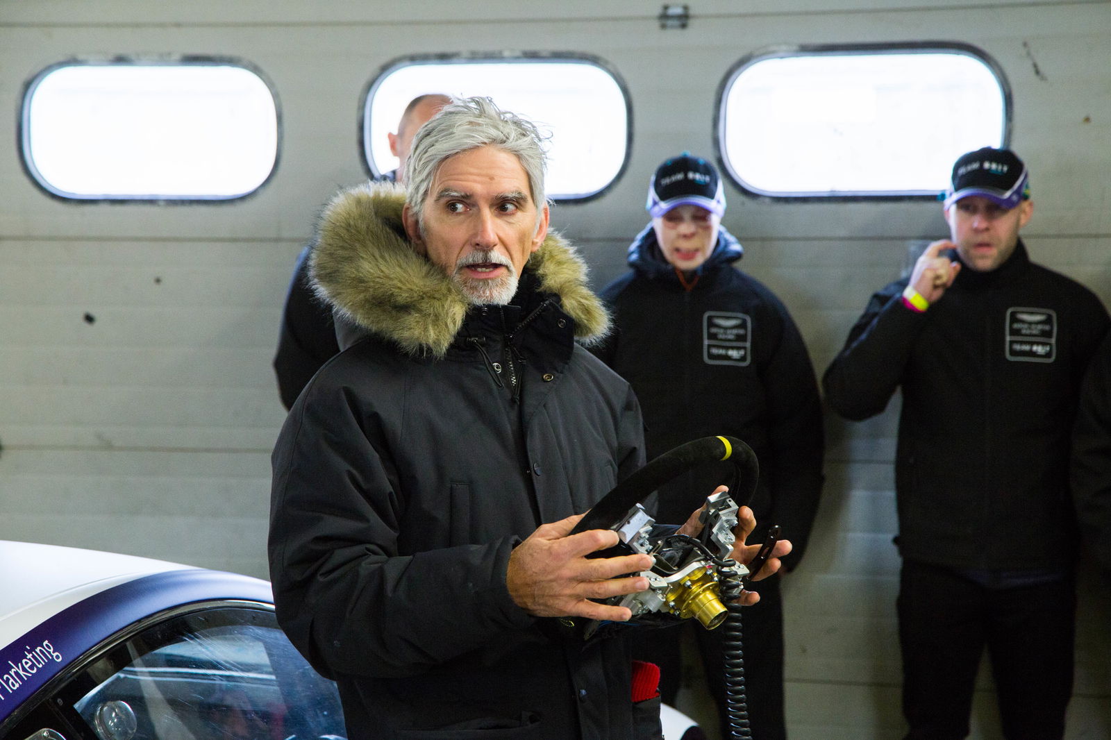 Team ambassador Damon Hill talks us through the controls, which have been developed between Team Brit and a Slovenian firm