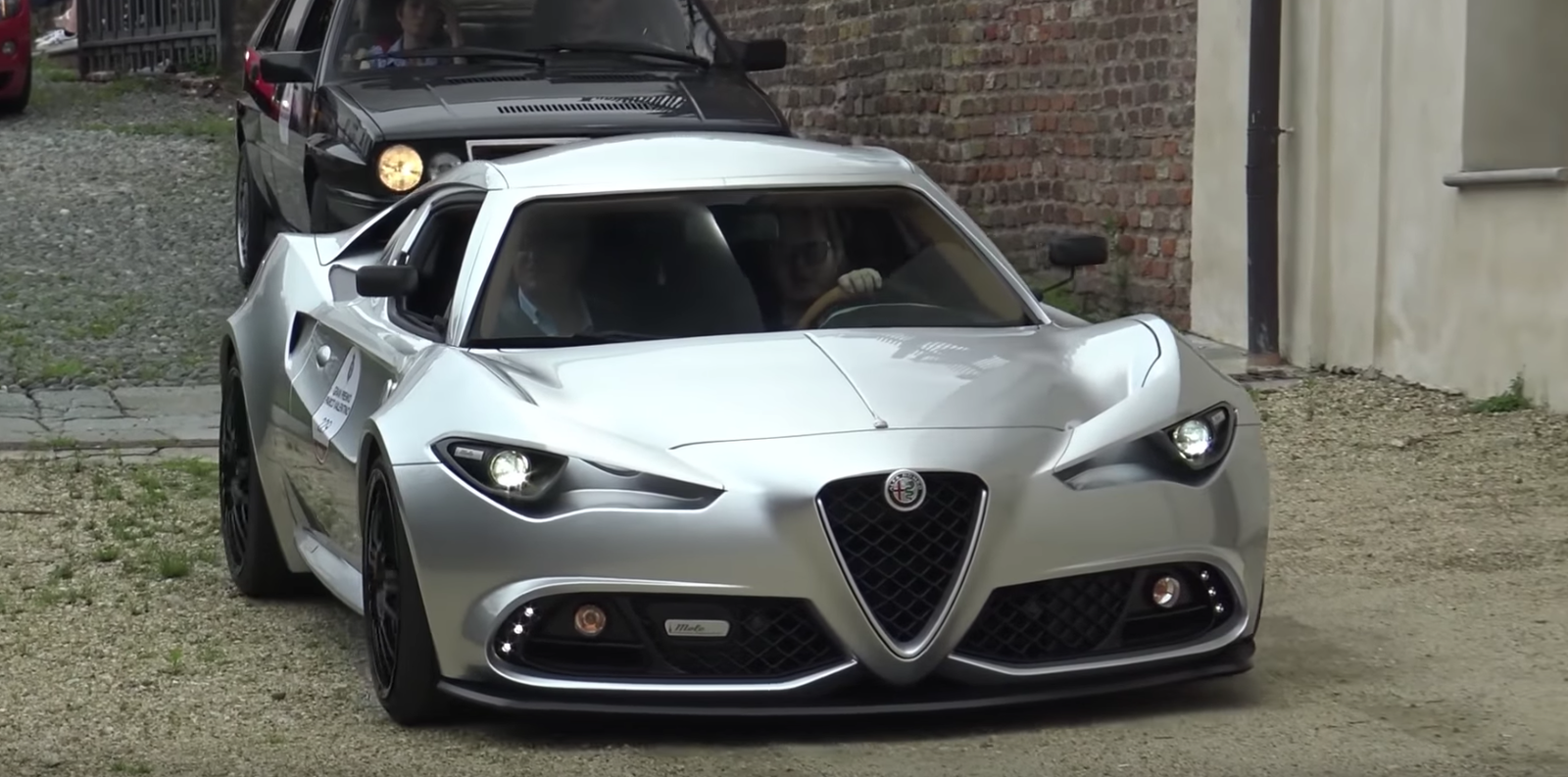 The car in question, with a cheeky photo-bombing Lancia Delta Integrale...