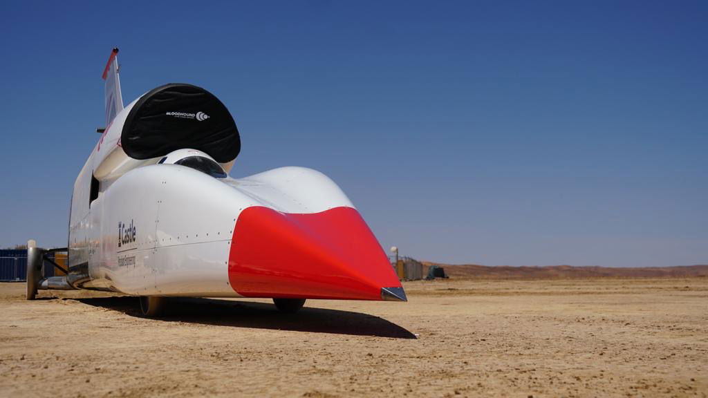 The 1050mph Bloodhound LSR Has Arrived At Its Desert Home