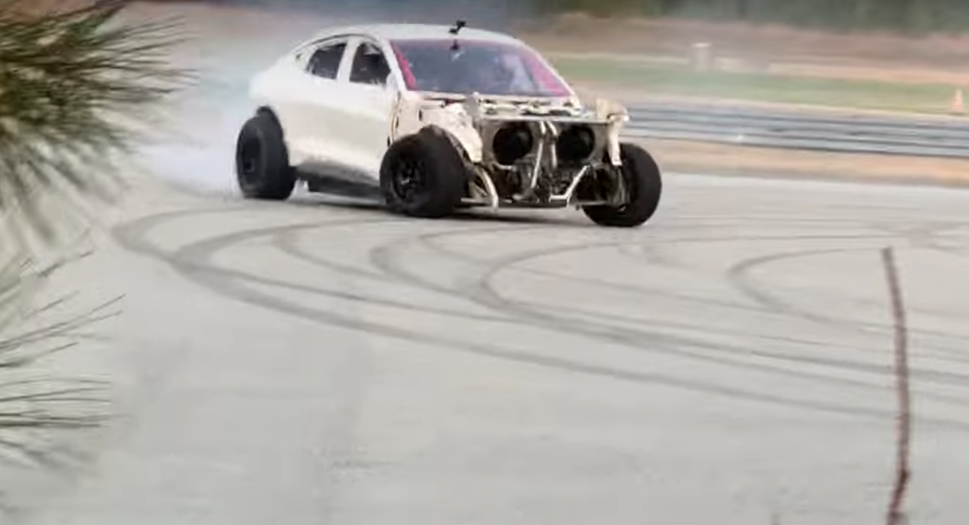 Half Naked Ford Mustang Mach E Prototype Shreds Rubber In Weird, Probably Staged Video