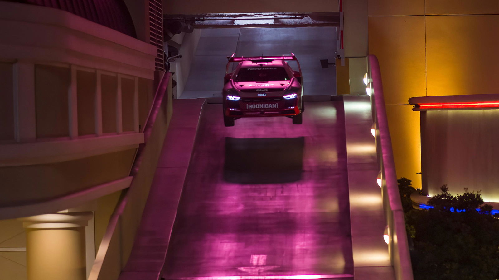 Ken Block’s Audi S1 Hoonitron Tears Up Vegas Strip In Electrikhana Video